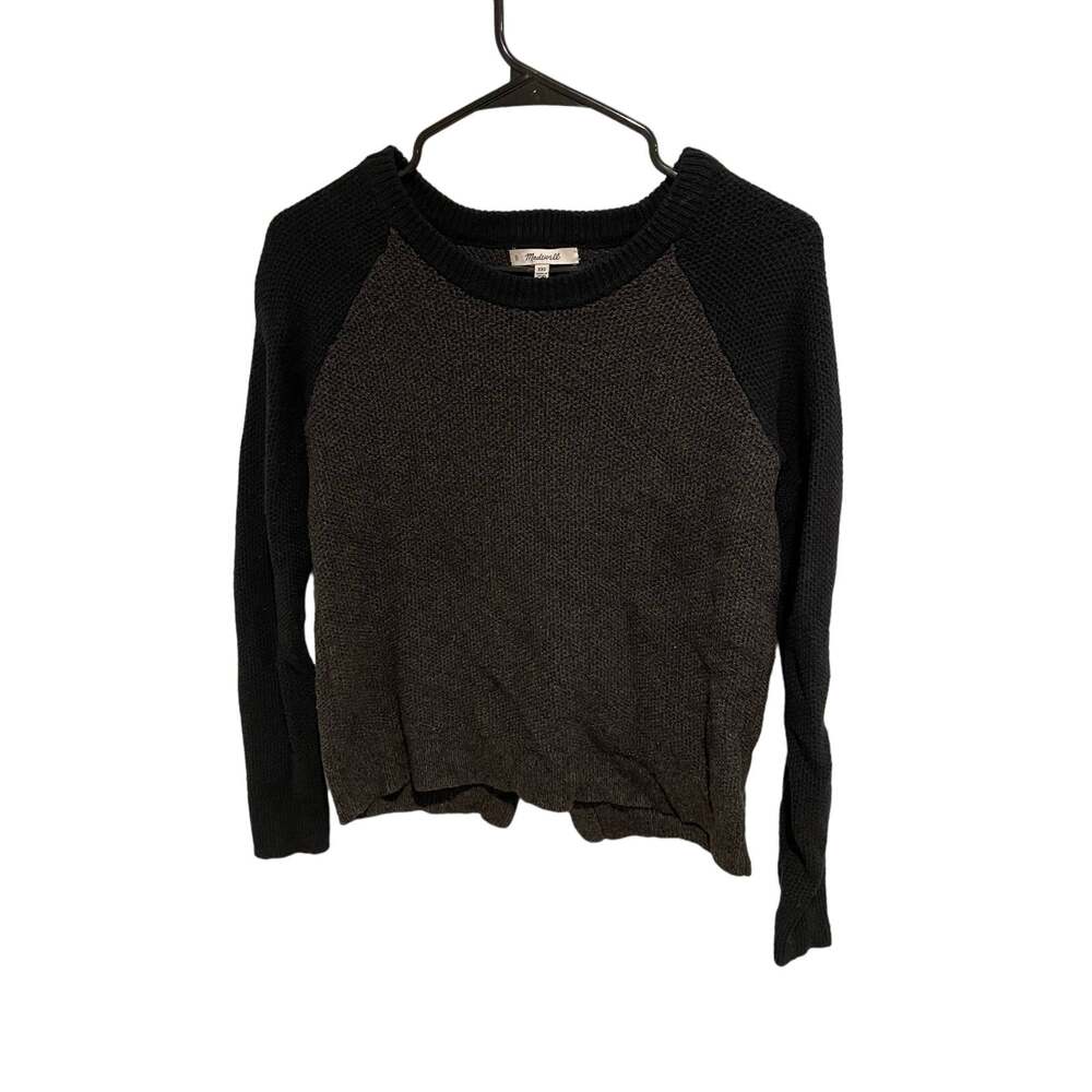 Madewell providence crossback pullover black and gray XXS